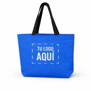 Bolsa mandadera publicitaria personalizada con impresión en ambos lados color rosa para negocio medidas 34 x 30